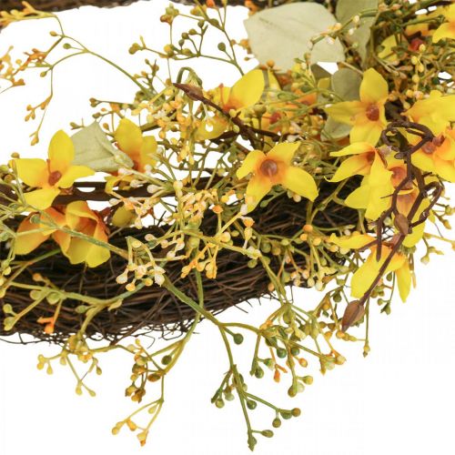 kohteita Ovi seppele forsythia keinotekoinen deco seppele keltainen Ø48cm