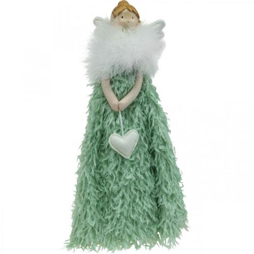 Floristik24 Doorstop Christmas Angel Angel Figuuri Vihreä K38cm