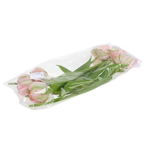 Floristik24 Tulppaani vaaleanpunainen, vihreä 37cm 6kpl