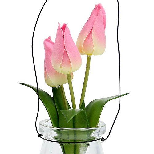 Floristik24 Tulppaani lasinpunaisessa H22.5cm 1kpl