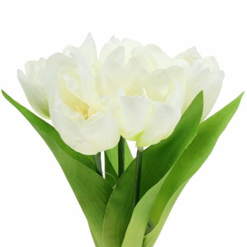 Floristik24 Kevätkoriste tulppaanit nippuna valkoinen 26,5cm 5kpl
