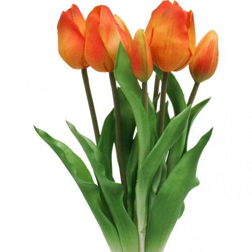 Floristik24 Keinotekoinen tulppaanioranssi tekokukkakimppu 38cm 7kpl
