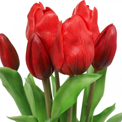 Floristik24 Tulppaanin punainen tekokukka tulppaanikoristeet Real Touch 38cm 7 kappaleen nippu