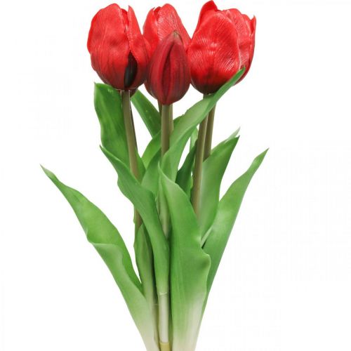 Floristik24 Tulppaanin punainen tekokukka tulppaanikoristeet Real Touch 38cm 7 kappaleen nippu