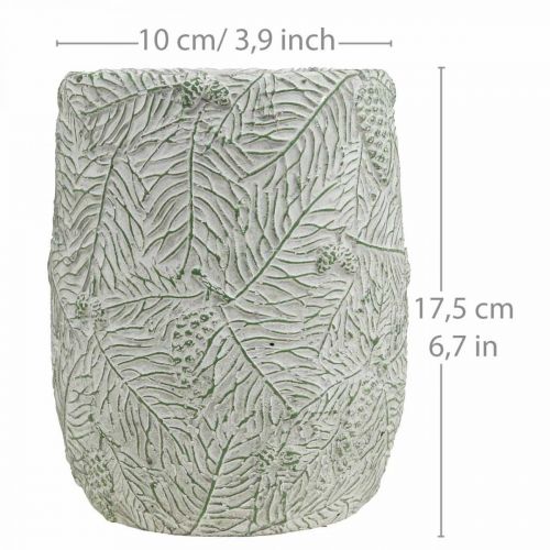 kohteita Istutuskone keraamiset vihreät valkoiset harmaat männyn oksat Ø12cm K17,5cm