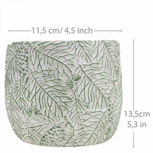kohteita Istutuskone keraamiset vihreät valkoiset harmaat kuusen oksat Ø13,5cm K13,5cm