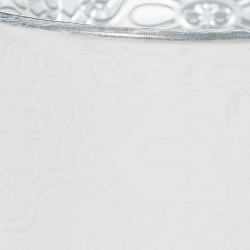 kohteita Metallinen istutusruukku, pastellinvalkoinen, Ø16cm, korkeus 14cm