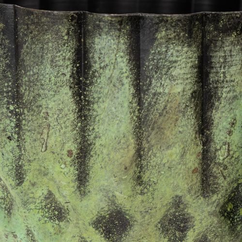 kohteita Vintage metallinen kukkaruukku, vihreä, Ø14/12cm, 2 kpl setti