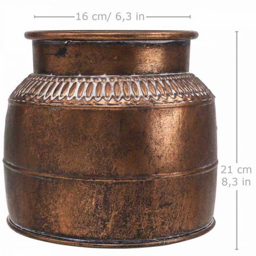 Floristik24 Istutuskone iso metallinen kuparinen koristeellinen istutuskone Ø22cm H21cm
