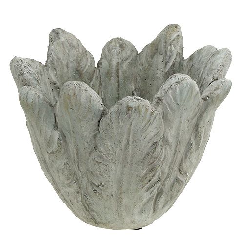 Floristik24 Istutin sulka-aiheilla harmaa Ø17cm K14cm 1kpl