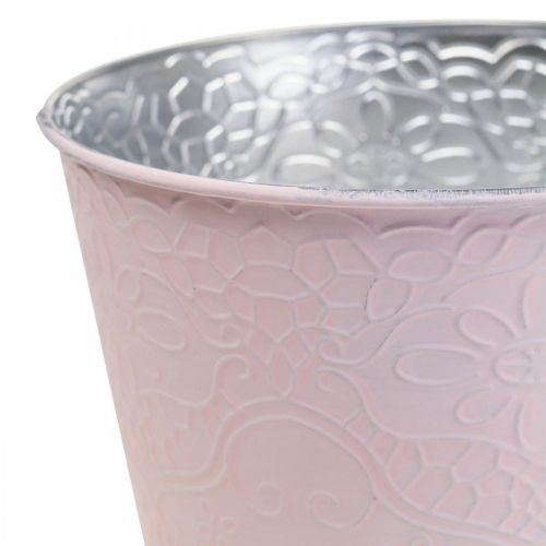 Floristik24 Istutuskone metallinen kukkaistutus pastelli pinkki Ø16cm K14cm