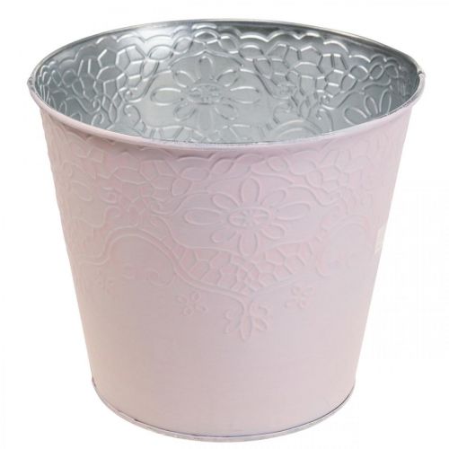 Floristik24 Kukkaruukku metallinen kukkaruukku pastelli pinkki Ø12cm