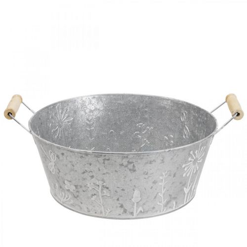 Floristik24 Istutuskoneen metallinen koristekulho kukkakahva Ø24,5cm K10cm