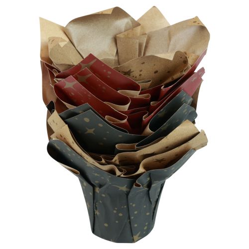 kohteita Istutuspaperitähtiä punainen/antrasiitti/luonnollinen Ø12cm K12cm 9kpl