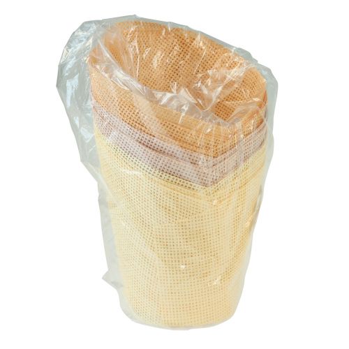 kohteita Istutuspaperi kudottu vanilja, oranssi, pinkki Ø7cm K13cm 12 kpl