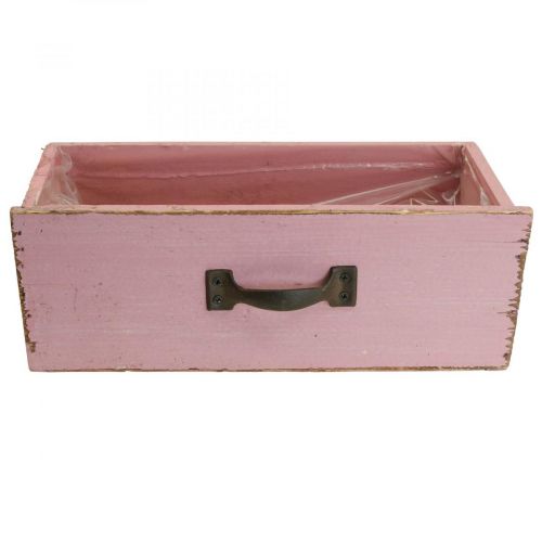Floristik24 Istutuslaatikko puinen istutuspöytä pinkki 25×13×9cm