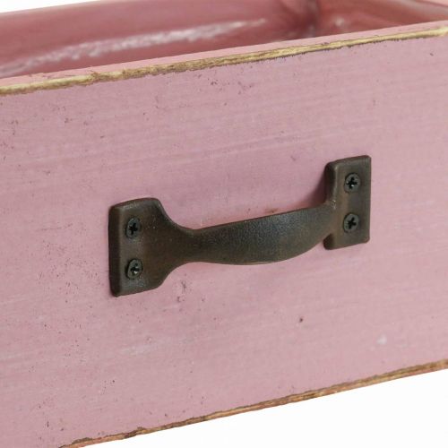 Floristik24 Istutuslaatikko puinen istutuspöytä pinkki 25×13×9cm