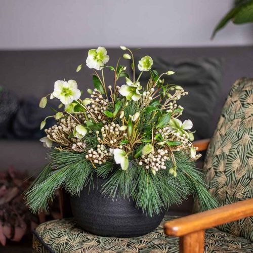 Istutuskone Musta keraaminen kukkaruukku Ø23cm K19,5cm