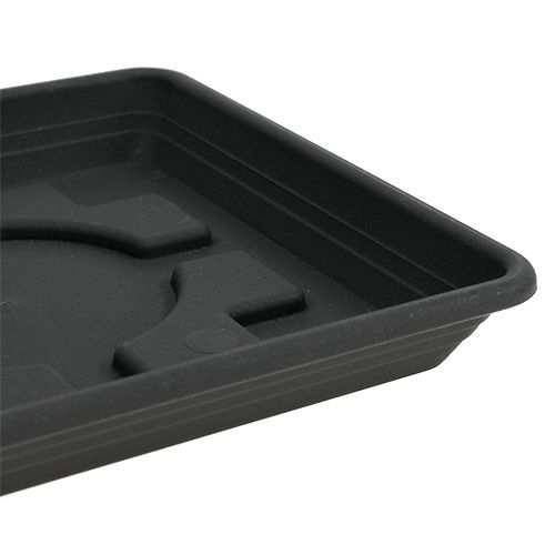 Floristik24 Lasinalusta Lara neliö 16cm x 16cm antrasiitti, 1kpl