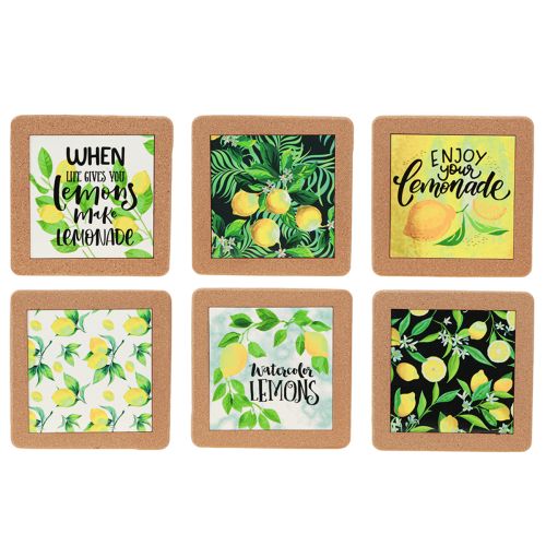 kohteita Coasters Lemon Placematos Kesälajitelma 19,5×19,5 cm 6 kpl