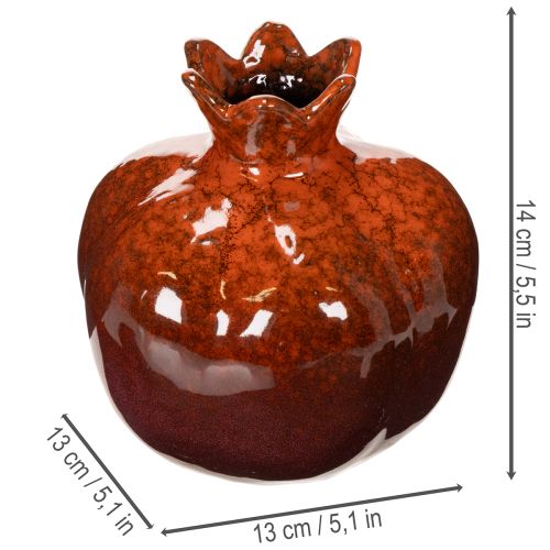 Keraaminen granaattiomenakoriste, kiiltävä, 14 cm | Floristik24.fi