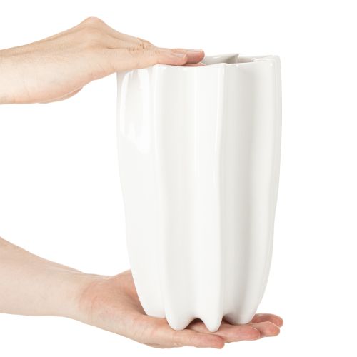 Ribattu maljakko, korkea koristeellinen maljakko kuivakukille, 24 cm | Floristik24.fi