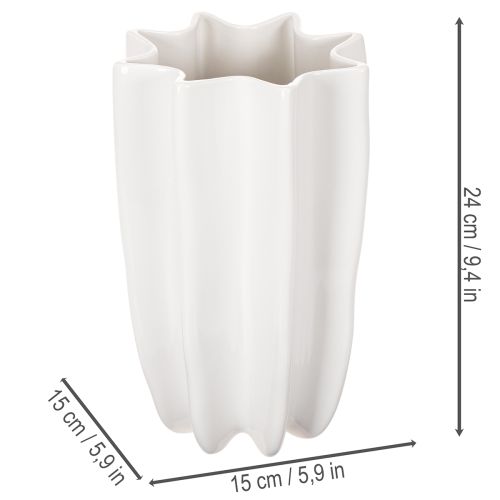 Ribattu maljakko, korkea koristeellinen maljakko kuivakukille, 24 cm | Floristik24.fi