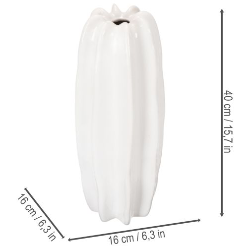 Ribattu maljakko, moderni keraaminen maljakko kuivakukille, 40 cm | Floristik24.fi