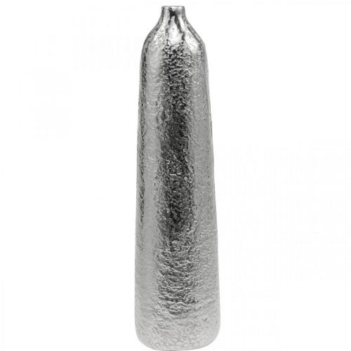 Koristeellinen maljakko metalli vasaralla kukkamaljakko hopea Ø9,5cm K41cm