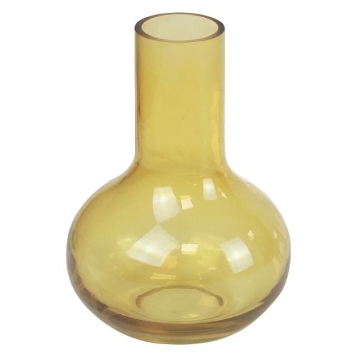 Maljakko keltainen lasimaljakko sipuli kukkamaljakko lasi Ø10.5cm K15cm
