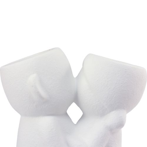 Floristik24 Maljakko Valkoinen Double Maljakko Suuteleva Pariskunta Keraaminen Maljakko K23,5cm