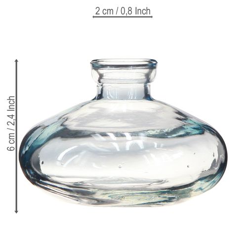 kohteita Maljakot sipulimainen litteä lasi koristemaljakko sininen Ø9cm K6cm 6 kpl
