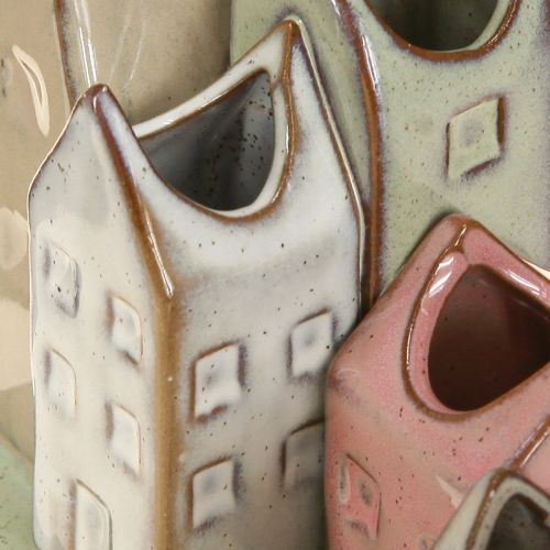 kohteita Minimaljakkosetti, värikkäät talot pöytäkoristeeseen, 14 cm