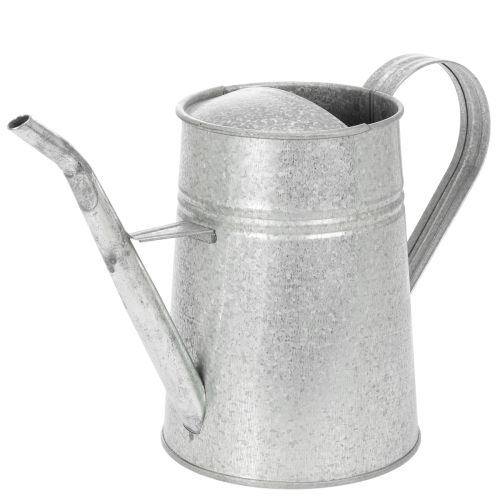 Galvanoitu koristeellinen kastelukannu, metallia, harmaa, vintage-tyyli, 1,7 l, korkeus 23 cm, tyylikkäisiin kukkakoristeisiin ja istutusastioihin ostaa | Floristik24.fi