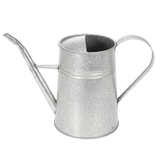 Galvanoitu koristeellinen kastelukannu, metallia, harmaa, vintage-tyyli, 1,7 l, korkeus 23 cm, tyylikkäisiin kukkakoristeisiin ja istutusastioihin | Floristik24.fi