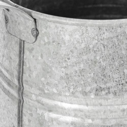 Galvanoitu koristeellinen kastelukannu, metallia, harmaa, vintage-tyyli, 1,7 l, korkeus 23 cm, tyylikkäisiin kukkakoristeisiin ja istutusastioihin | Floristik24.fi