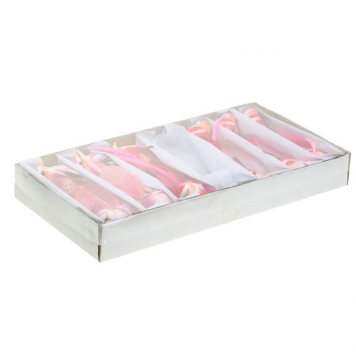 Floristik24 Lintu klipsissä pinkki, pinkki 15cm 12kpl