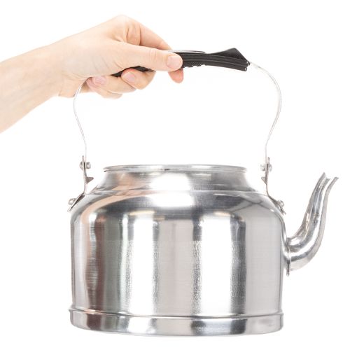 Vintage-koristeellinen teekannu/istutusastia, metallia sinkkijäljitelmällä, Ø19cm, korkeus 15cm | Floristik24.fi
