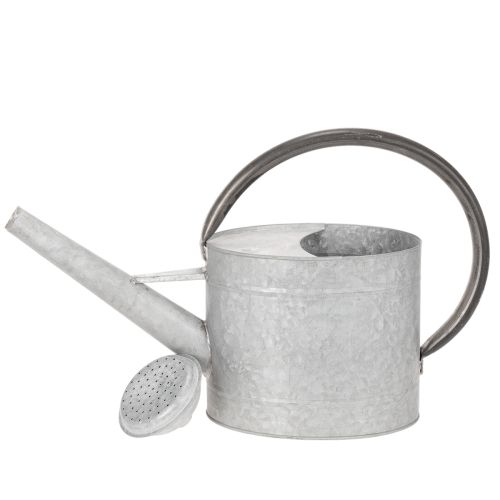 Metallinen kastelukannu, hopeanharmaa, tyylikäs puutarhakoriste, kukkamaljakko, P53cm K29cm | Floristik24.fi
