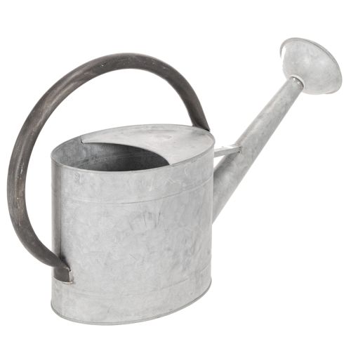 Metallinen kastelukannu, hopeanharmaa, tyylikäs puutarhakoriste, kukkamaljakko, P53cm K29cm | Floristik24.fi