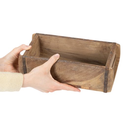 Vintage puinen istutuslaatikko tiilenmuotoinen puu 30cm | Floristik24.fi