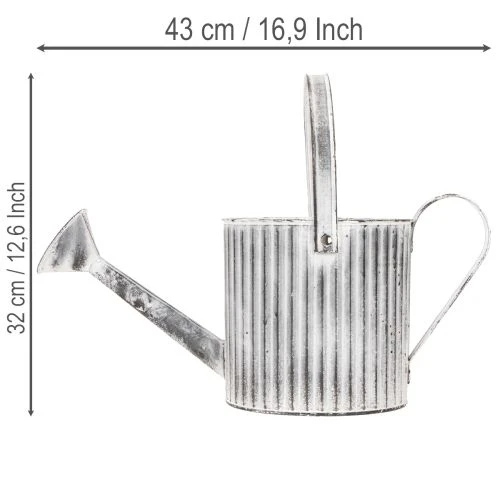 Vintage-istutusruukku Ø17cm, koristeellinen kastelukannu, metallinen ruukku shabby chic -tyyliin | Floristik24.fi