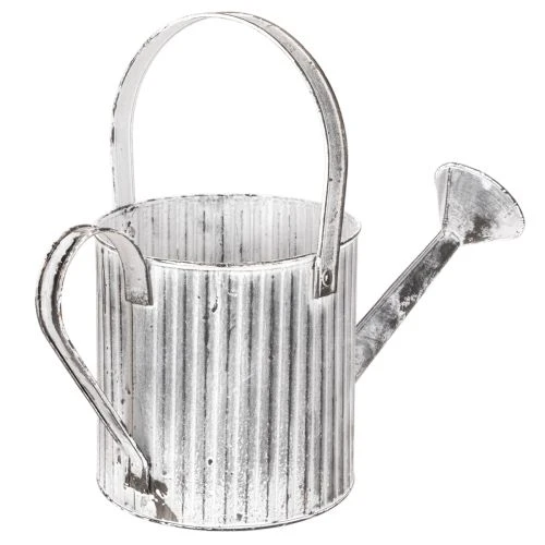 Vintage-istutusruukku Ø17cm, koristeellinen kastelukannu, metallinen ruukku shabby chic -tyyliin | Floristik24.fi