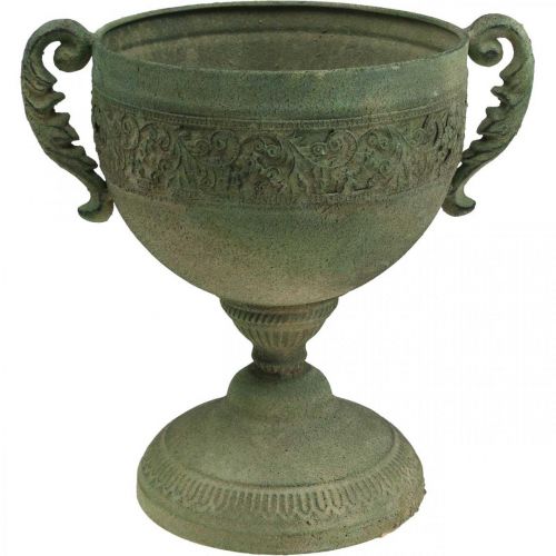 Floristik24 Vintage Cup Planter Metallinen maalaismainen pikari kahvoilla H26cm Ø19cm