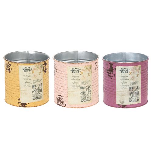 kohteita Vintage-tyylinen kukkaruukku/purkki kirjaimilla sisäkoristeeseen, 11 cm, 3 kpl