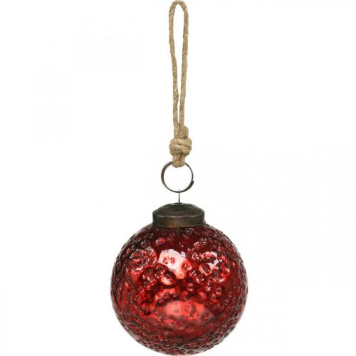 Floristik24 Vintage joulupallot lasi joulukuusipallot punaiset Ø8cm 4kpl
