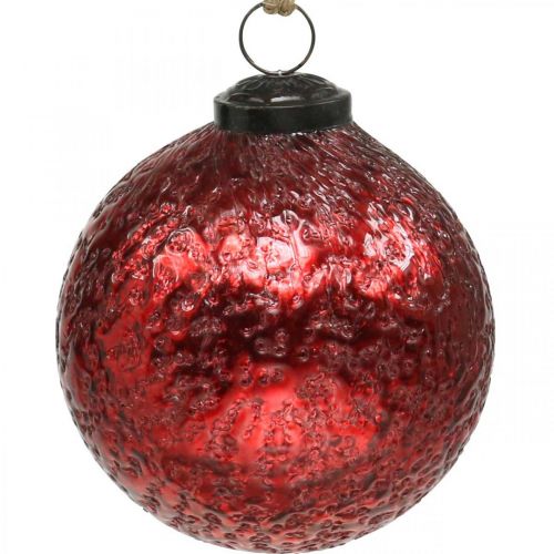 Vintage joulupallot lasi joulukuusipallot punaiset Ø10cm 2kpl