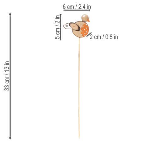 kohteita Puiset lintuaiheiset varret luovaan koristeluun keväällä ja kesällä, 33 cm, 16 kpl
