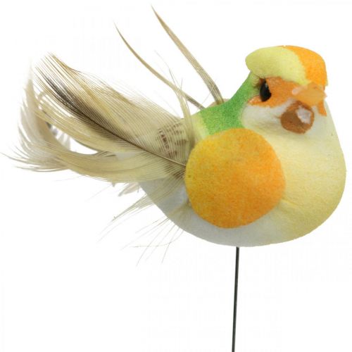 Floristik24 Kevät, lintu langalla, kukkatulpat värikkäät H2,5cm 24 kpl