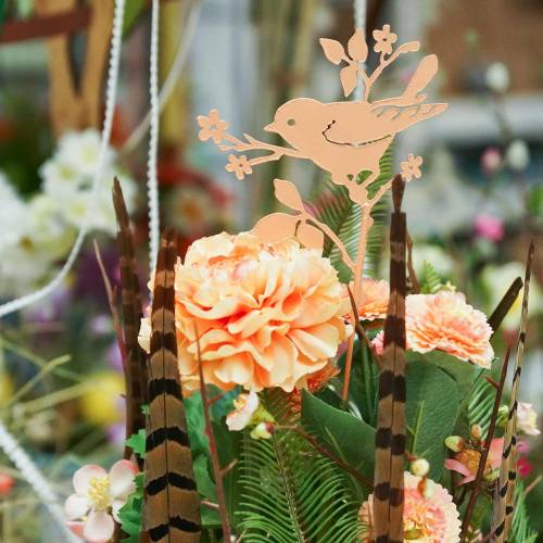 Floristik24 Lintu keppiä metallivalikoima monivärinen H12cm 10kpl